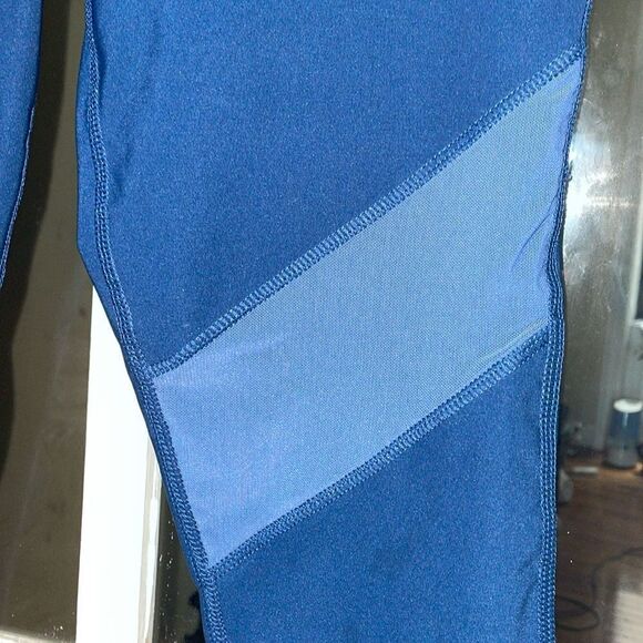 3/$15 MARIKA navy blue women’s yoga workout exercise pants mesh legging size M - Picture 6 of 11